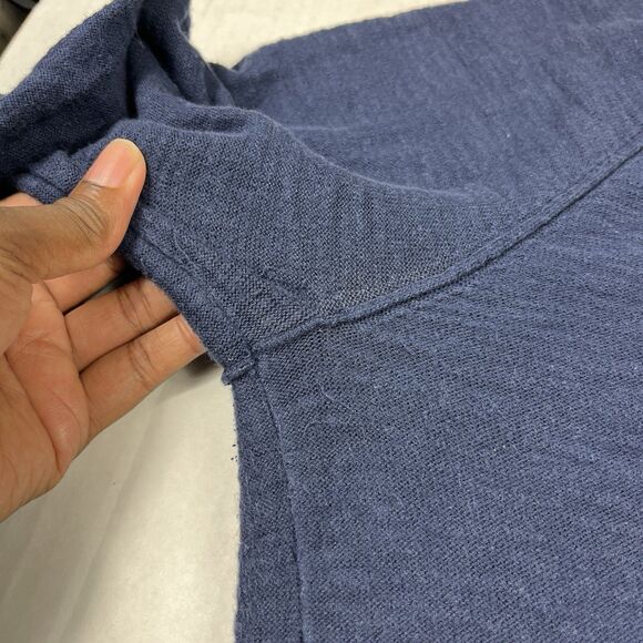 Lucky Brand Mens V-Neck Sweater Blue Long Sleeve Workwear Preppy Pullover S FLAW - Picture 11 of 11